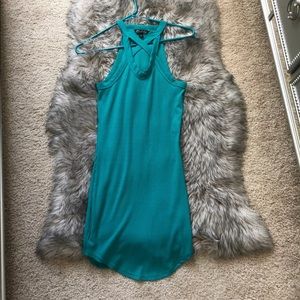 Teal ribbed dress
